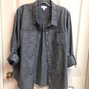 Polka-Dot Tailored Blue/Grey Shirt